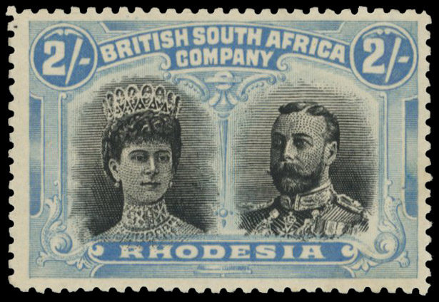 2s black and (greenish) dull blue RSC C variant, #43 printer's mark mint