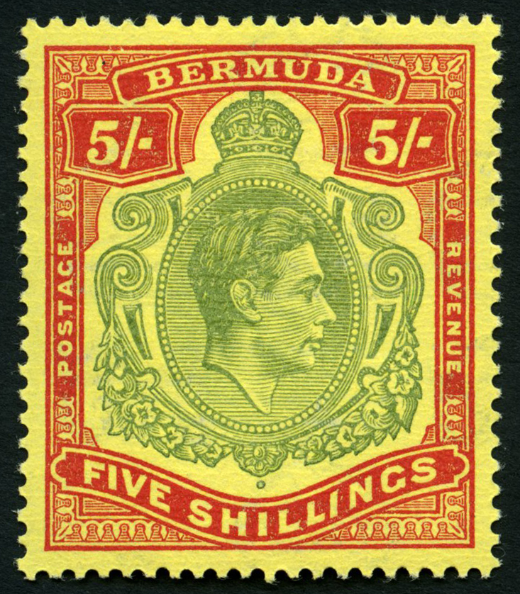 1946 (Dec.) 5/-  green and red on pale yellow paper, u/m.  SG 118e,...