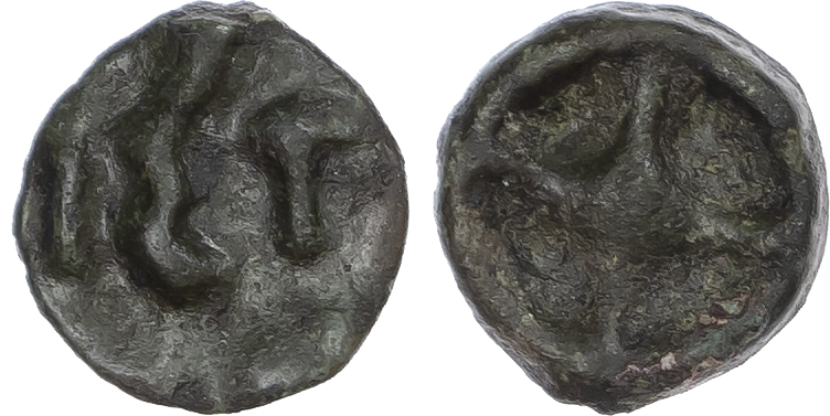 Moesia, Istros Cast Æ 10mm. 5th - 4th centuries BC. Four-spoked wheel / IΣΤ. SNG BM Black Sea 221-2