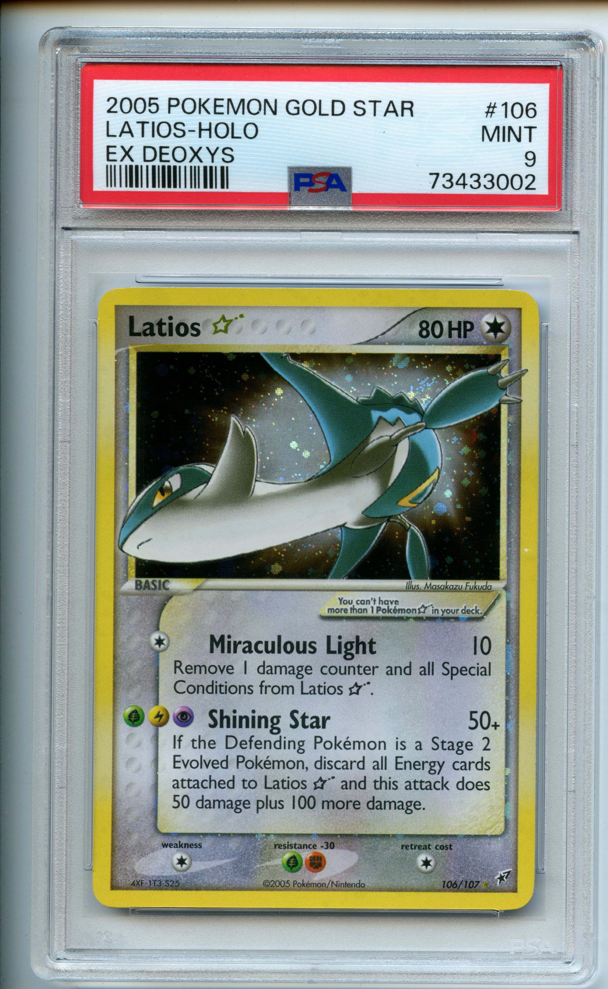 Pokemon TCG - Latios Gold Star PSA 9  - EX Deoxys - MINT