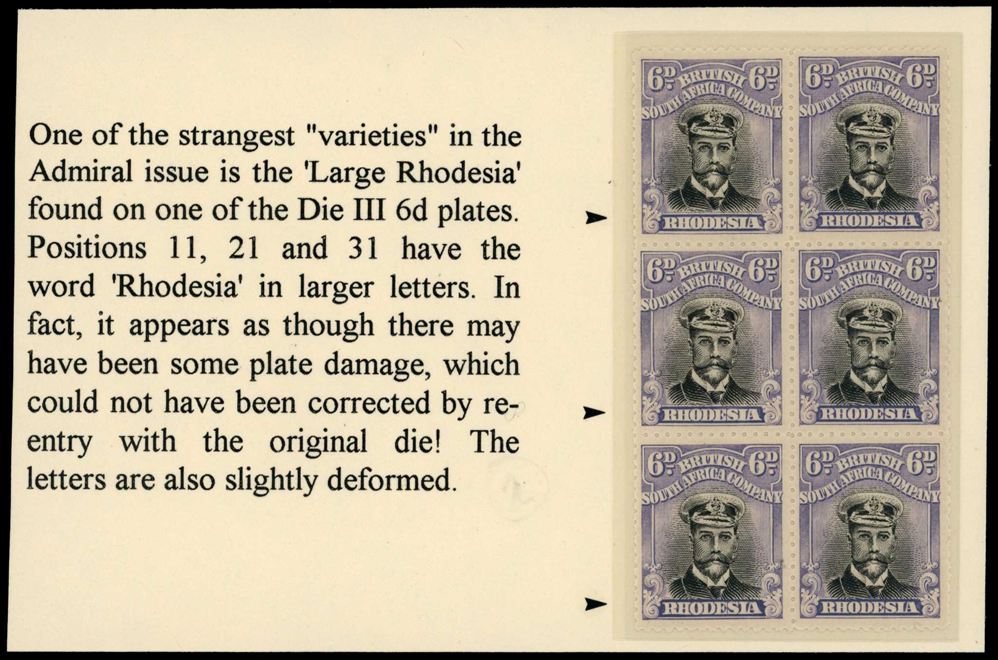 1922-4 6d Head Die IIIB, perf 14, white...