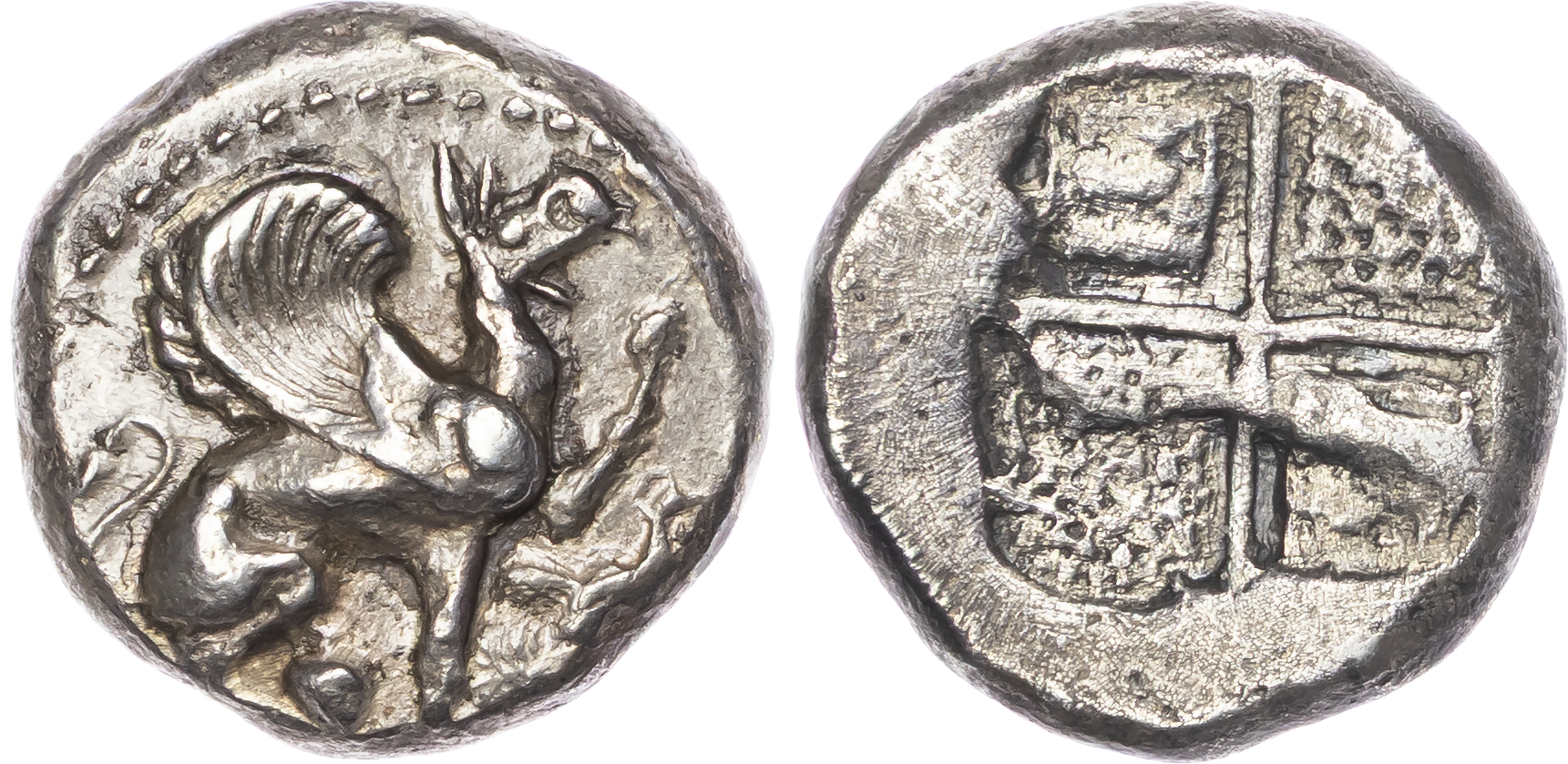 Ionia, Teos (495-478 BC) AR Stater, 11.76g.