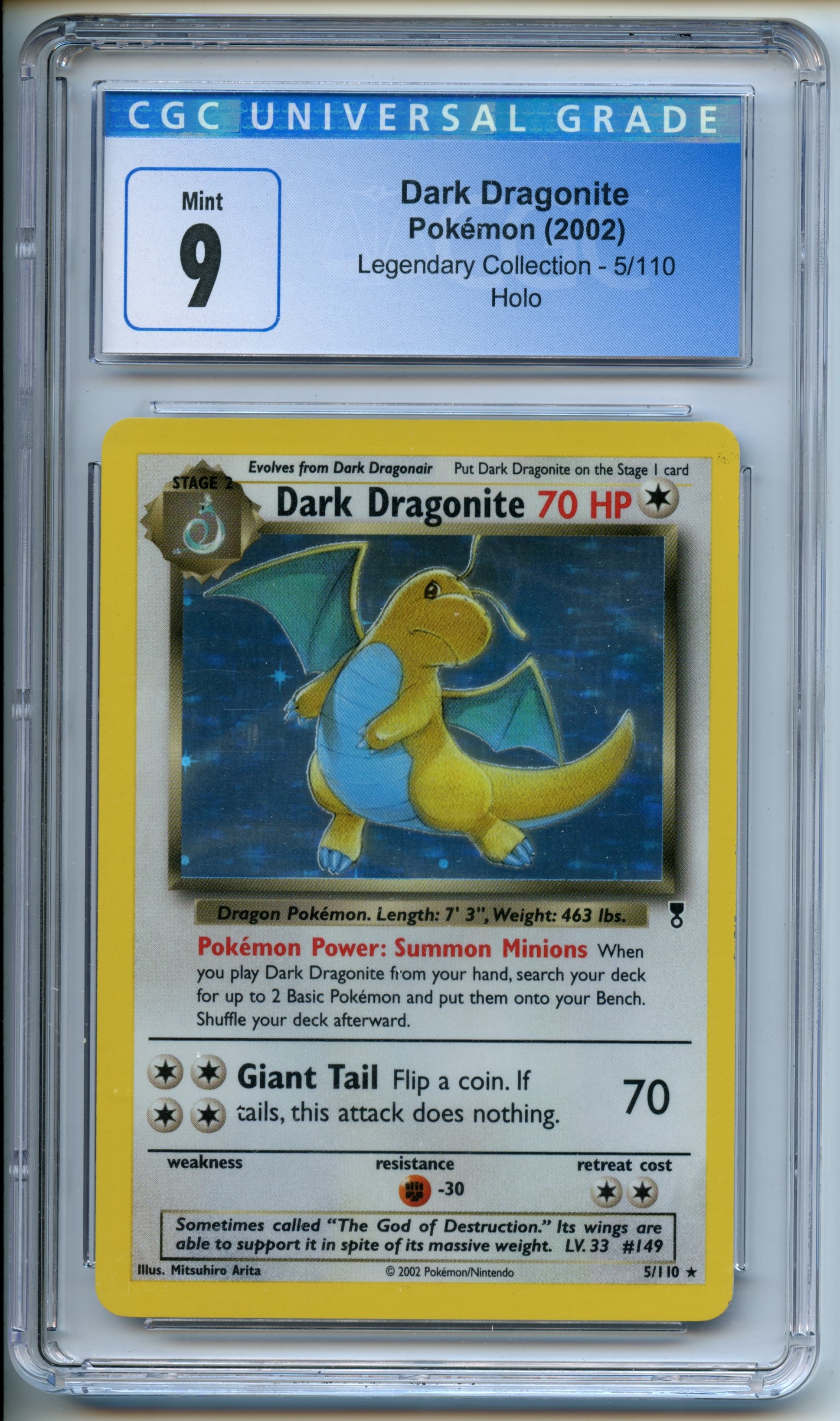 Pokémon TCG - Dark Dragonite - Holo Legendary Collection - CGC 9 Mint