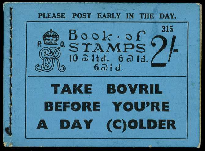 1935 (October) 2/- booklet (#315). Perfs good...