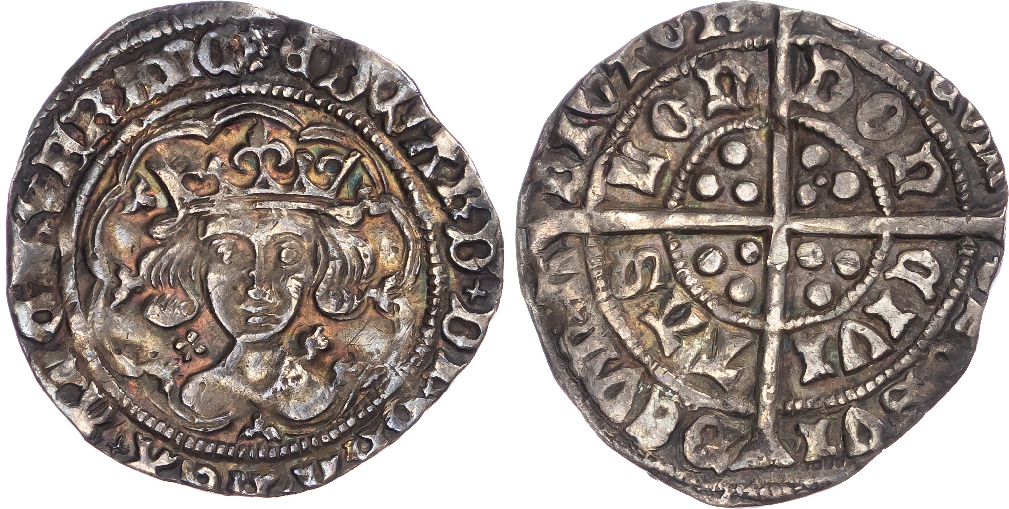 Edward IV (First Reign, 1461-1470), AR Groat, Light Coinage (1464-1470), Class Vd, Tower (London) mint, mm. rose.