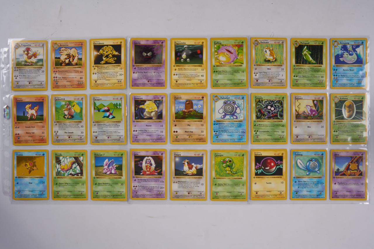 Base Set 1st Edition Shadowless Partially Complete Set (x42 LP+/NM cards)