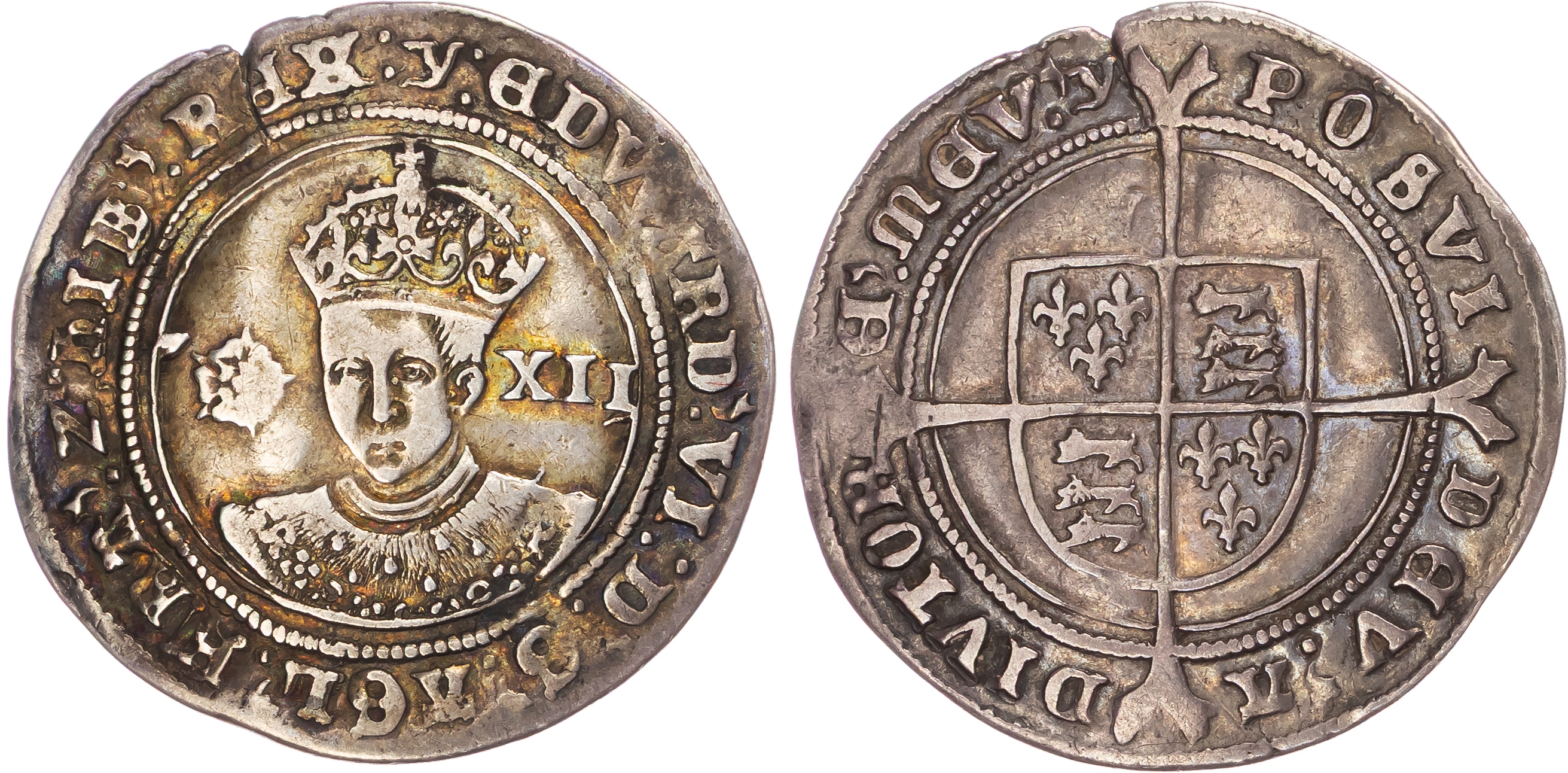 Edward VI (1547-1553), AR Shilling, Third Period, Fine Silver Issue (1551-1553), Southwark mint, mm. y.