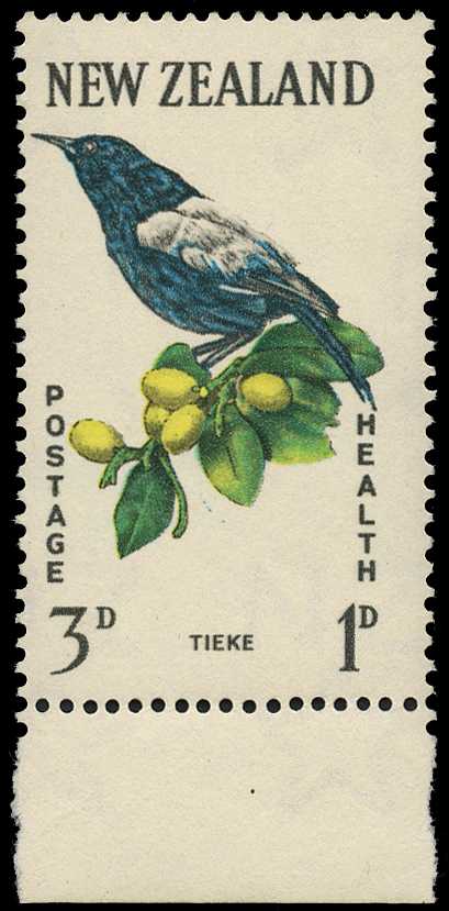 1962 Health 3d + 1d Tieke, lower marginal...