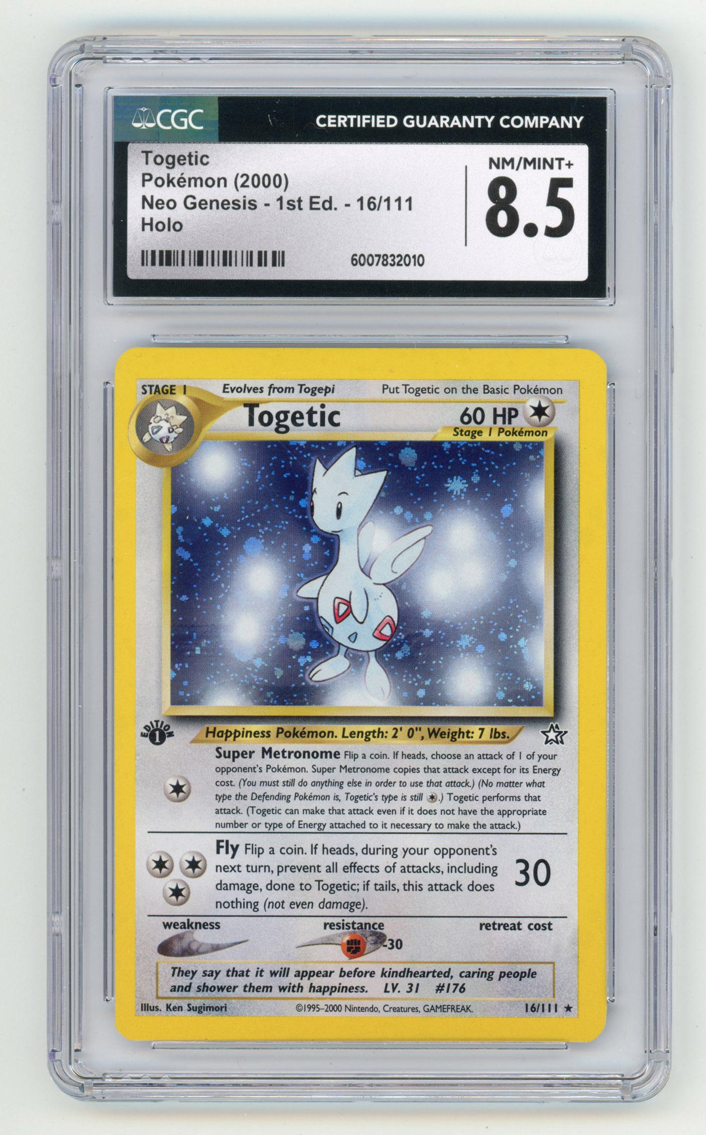 CGC 8.5 Togetic #16 Holo 1st Edition - Neo Genesis 2000