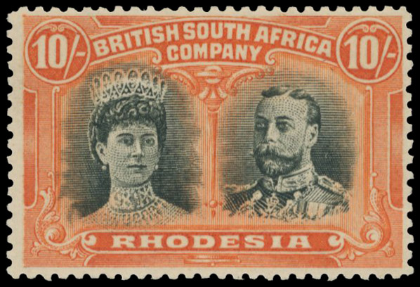 10s blackish green and orange-red RSC A, position 17 mint