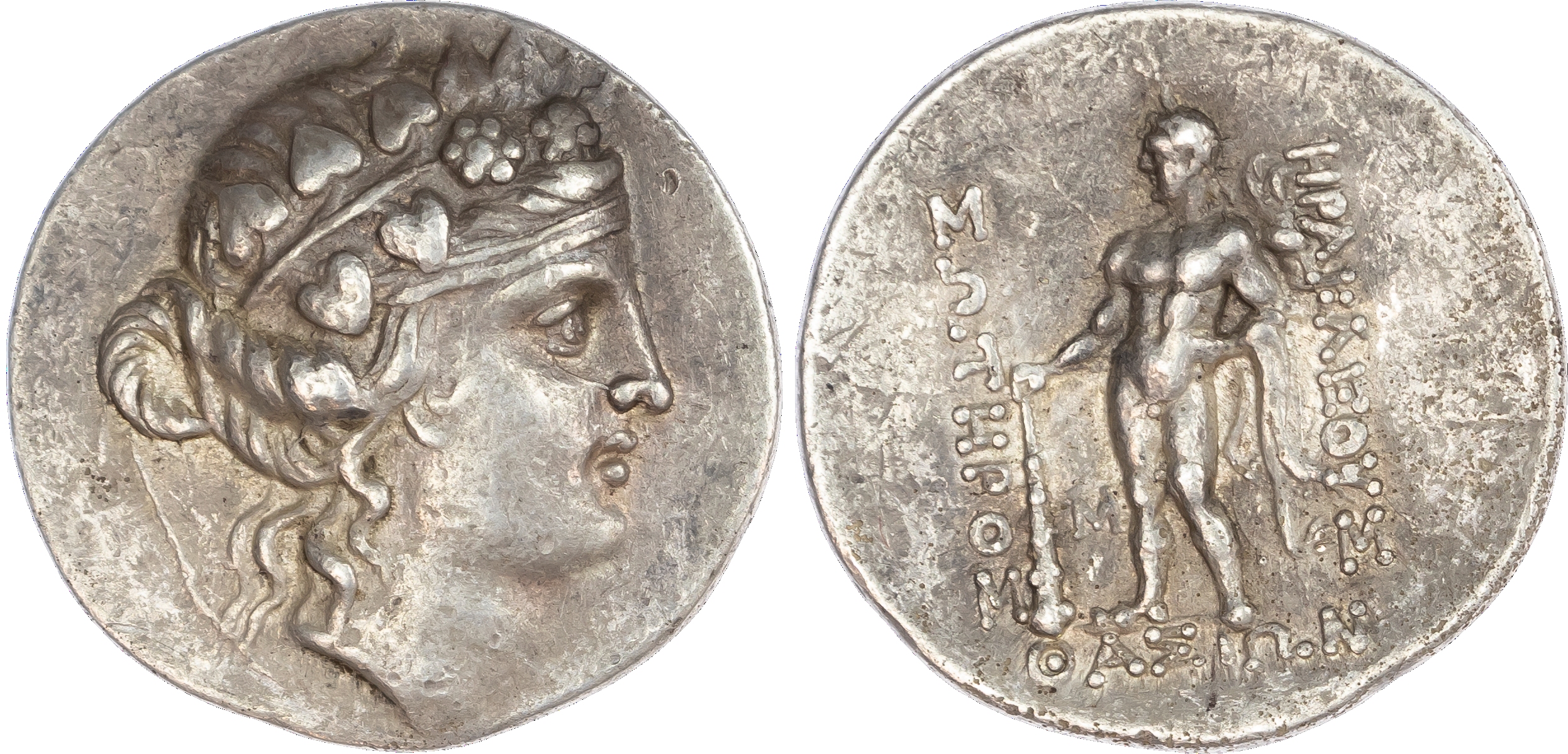 Islands off Thrace, Thasos (c. 150-140 BC) AR Tetradrachm, 16.85g. Head of young Dionysos facing right, wearing a wreath of