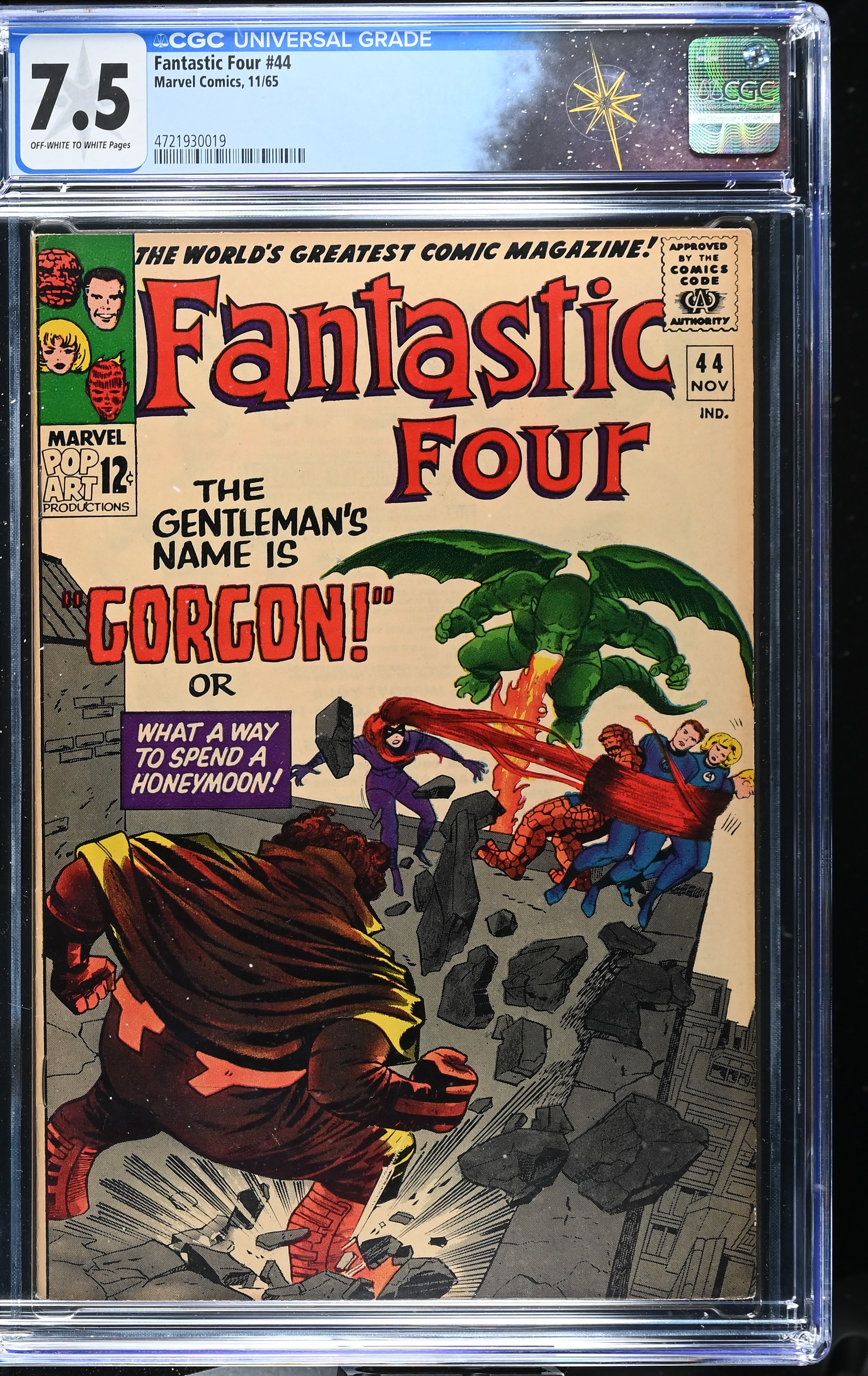 Fantastic Four #44 CGC 7.5 1st Appearance of Gorgon (Marvel Comics, 1965) Off-White to White Pages