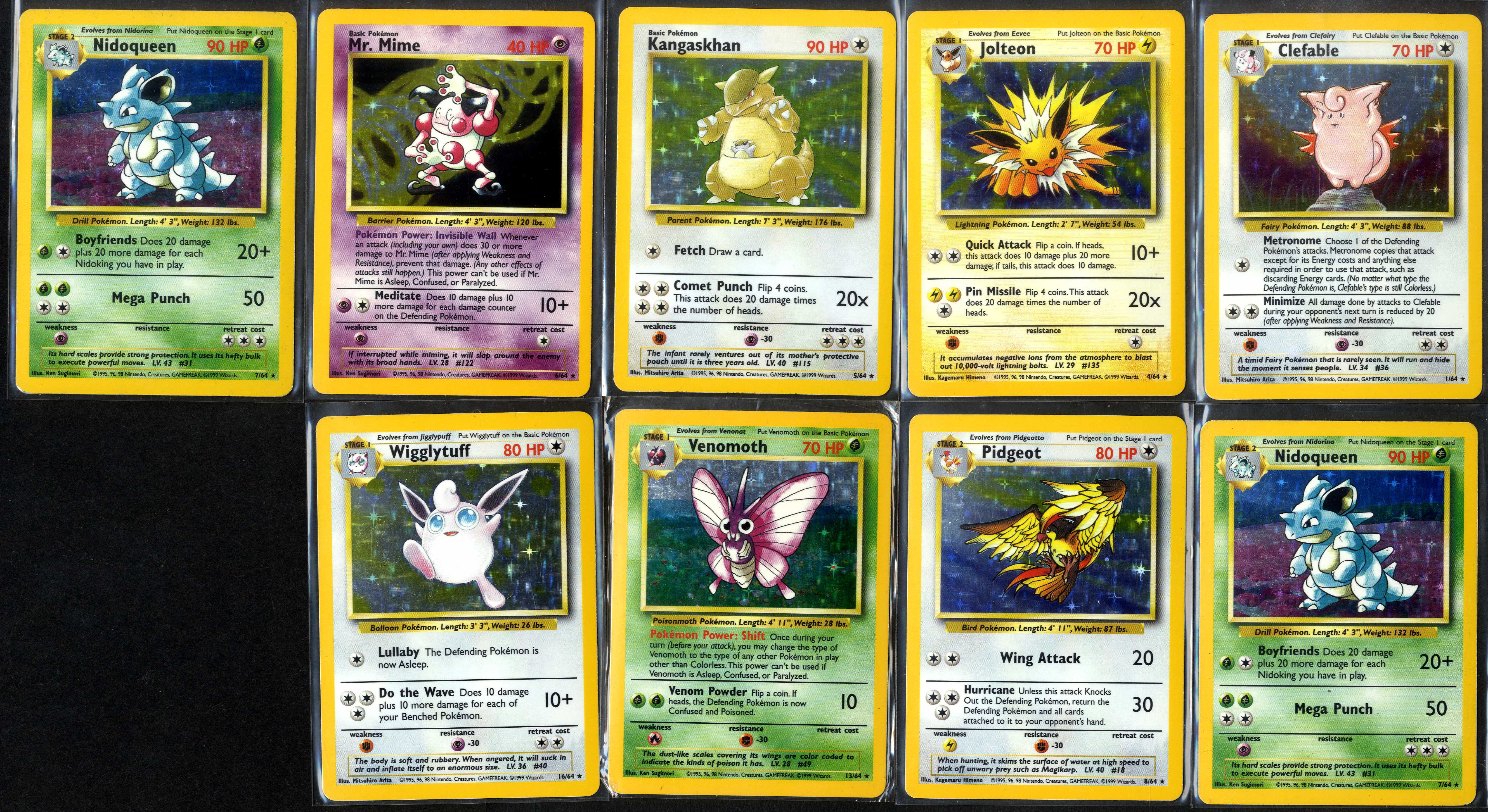 Jungle (1999) Error Holos - No Set Symbol - 9 cards