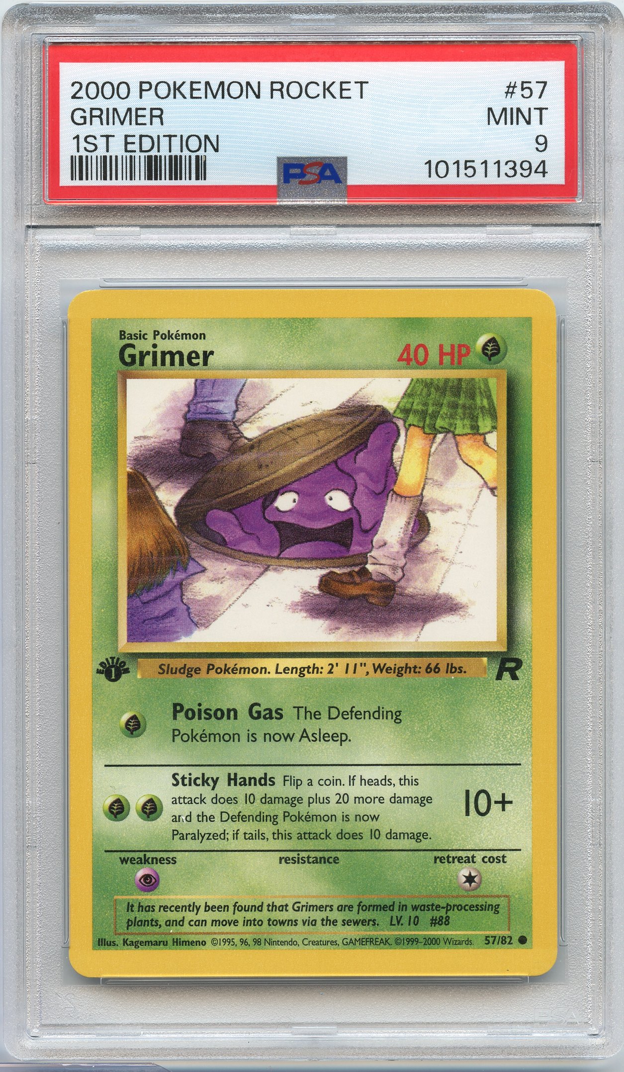 PSA 9 Grimer 1st Edition #57 Team Rocket