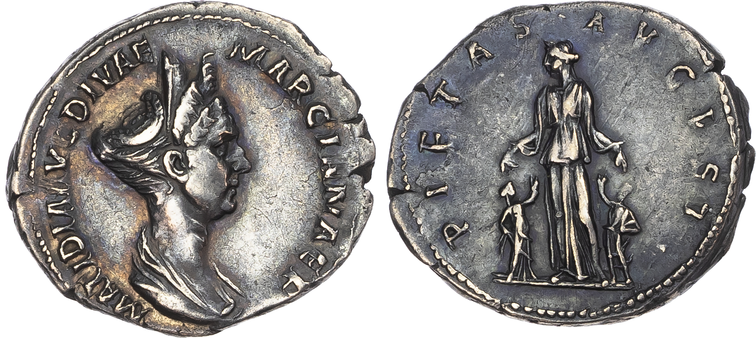 Matidia (Niece of Trajan) AR Denarius, Rome, AD 112-119, 3.40g. 