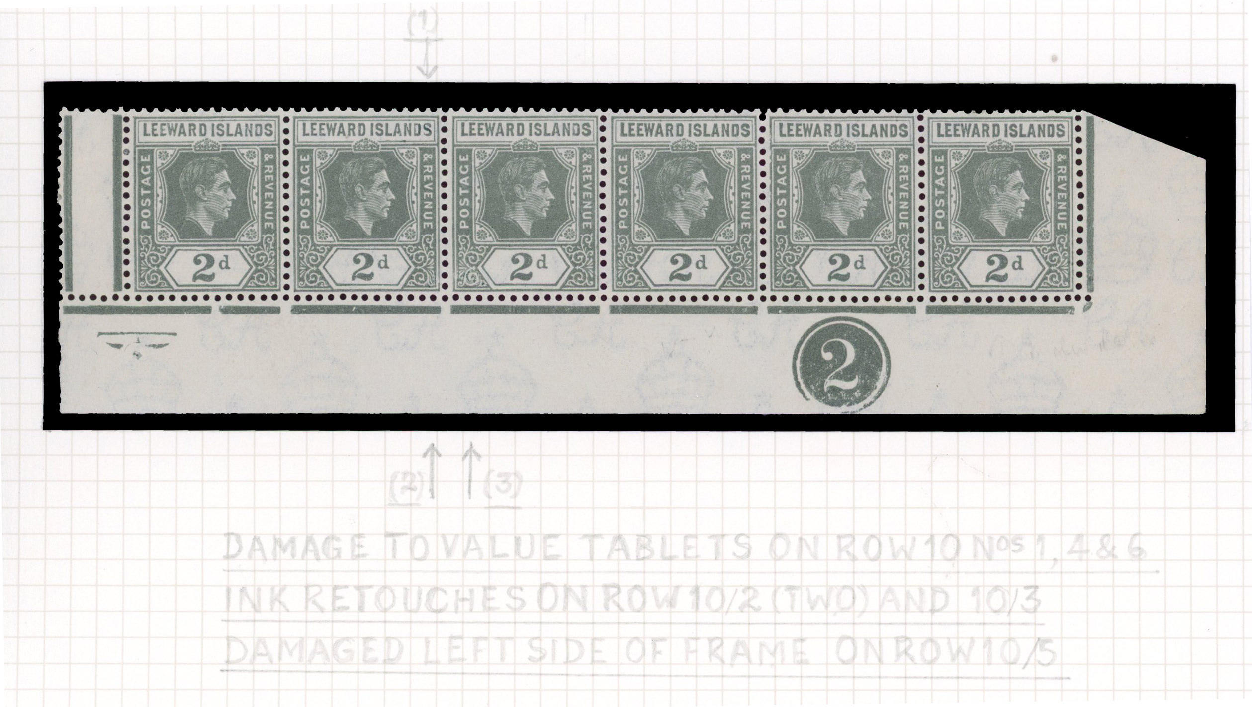 Leeward Islands SG 103a strip mint