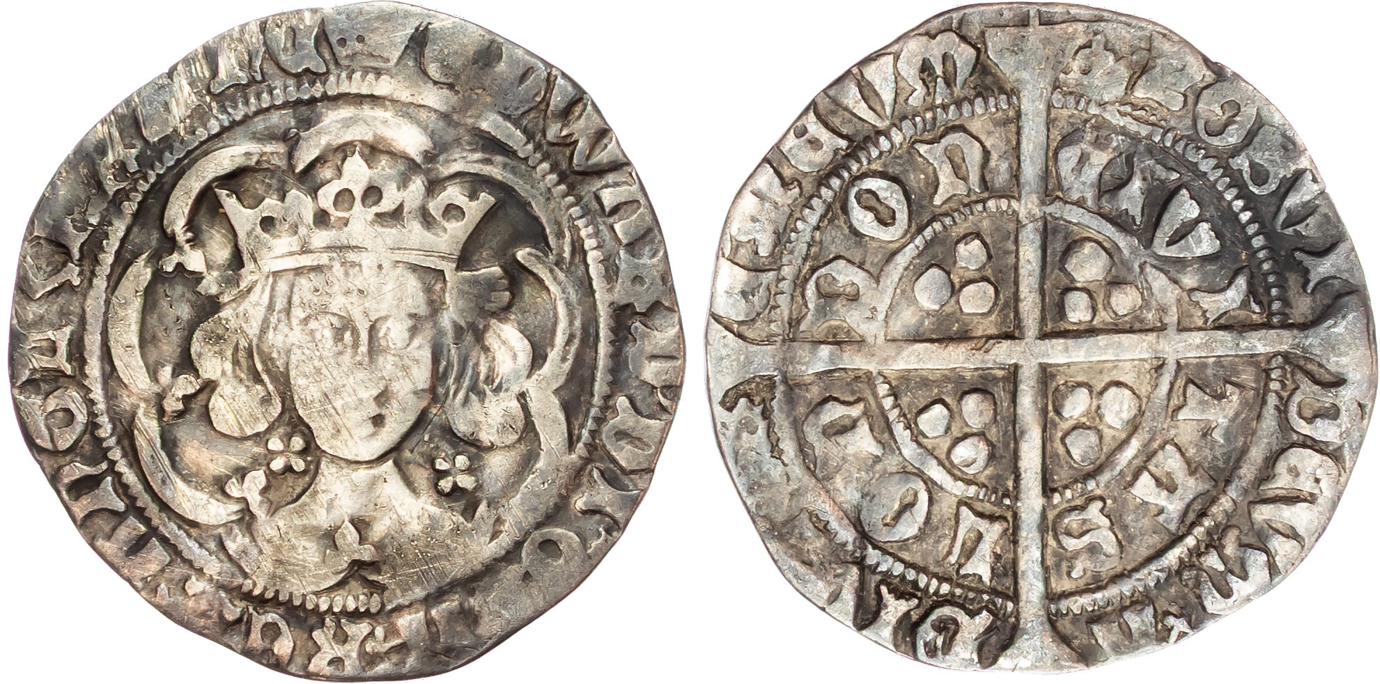 Edward IV (First reign, 1461-147), Light coinage, AR Groat, London, class Vd, mm. Crown, (1468-1469).