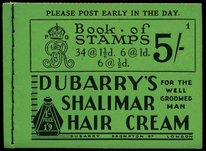1931 (August) 5/- booklet (#1) with green...