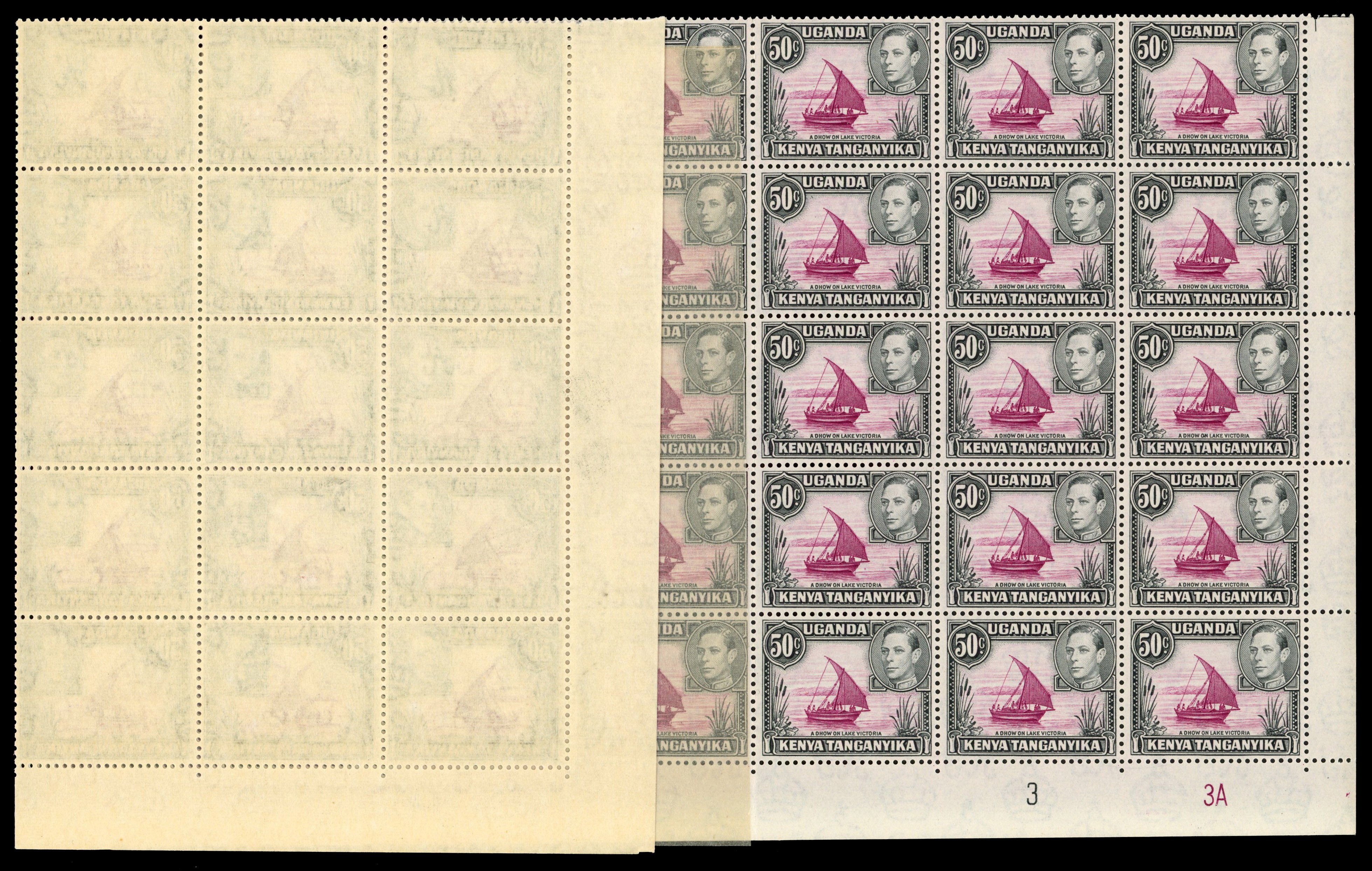 KUT SG 144ea, eb half-sheet mint