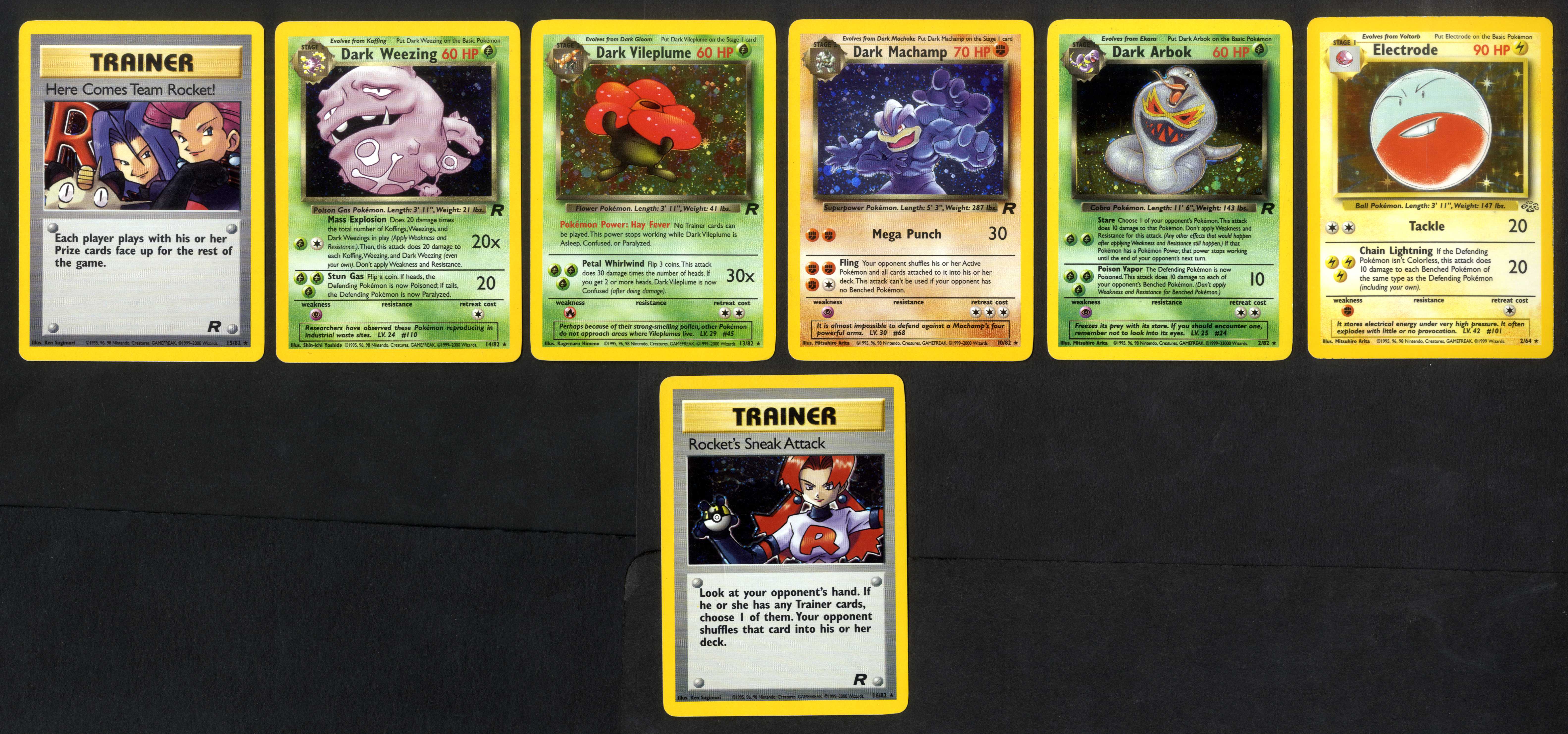 Vintage Holo Bundle - 7 Holos - Jungle, Team Rocket.