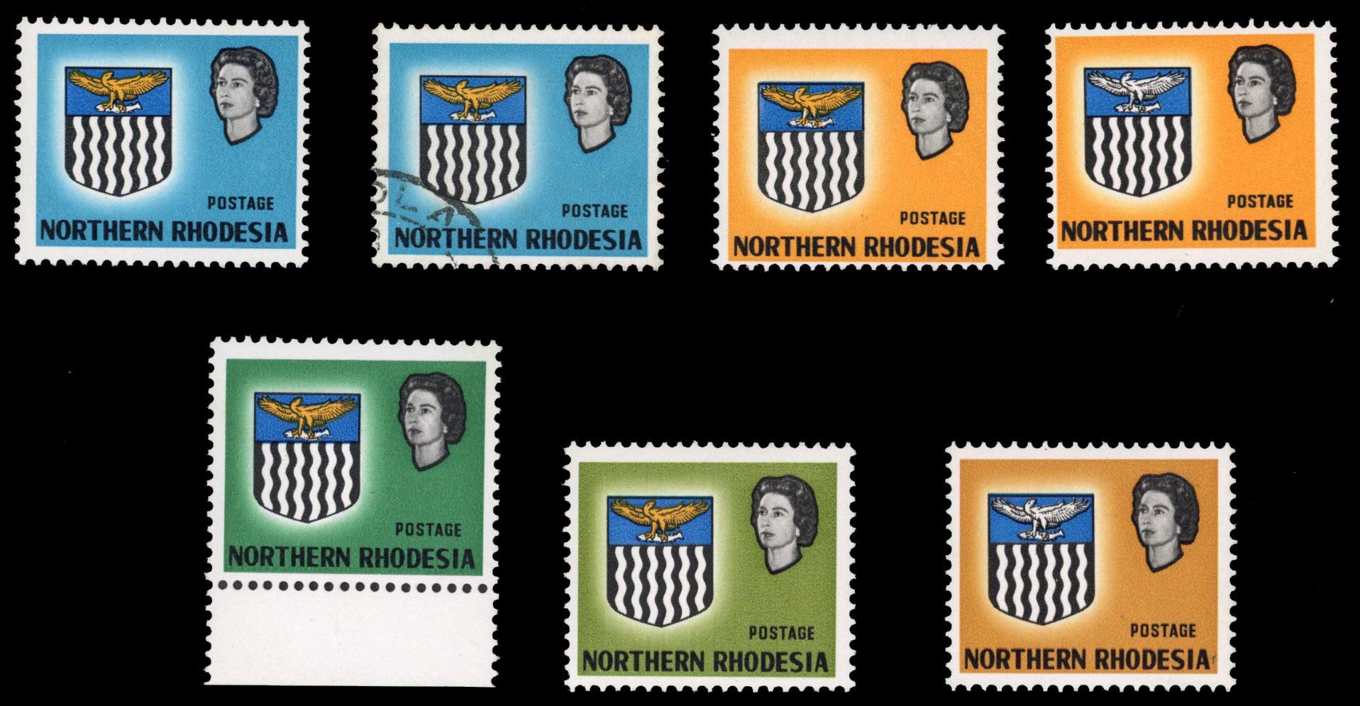 1963 Arms unmounted mint selection all with value omitted