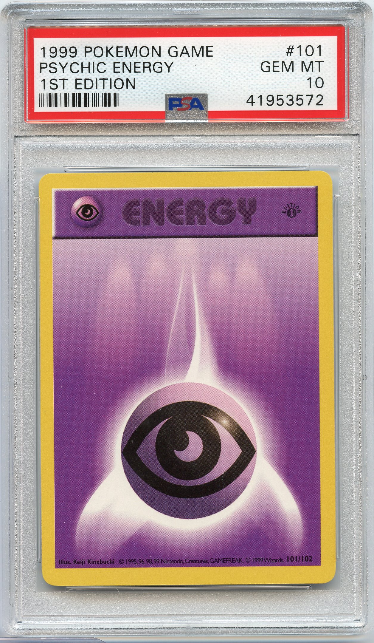 PSA 10 Psychic Energy #101 Base Set 1st Edition Shadowless