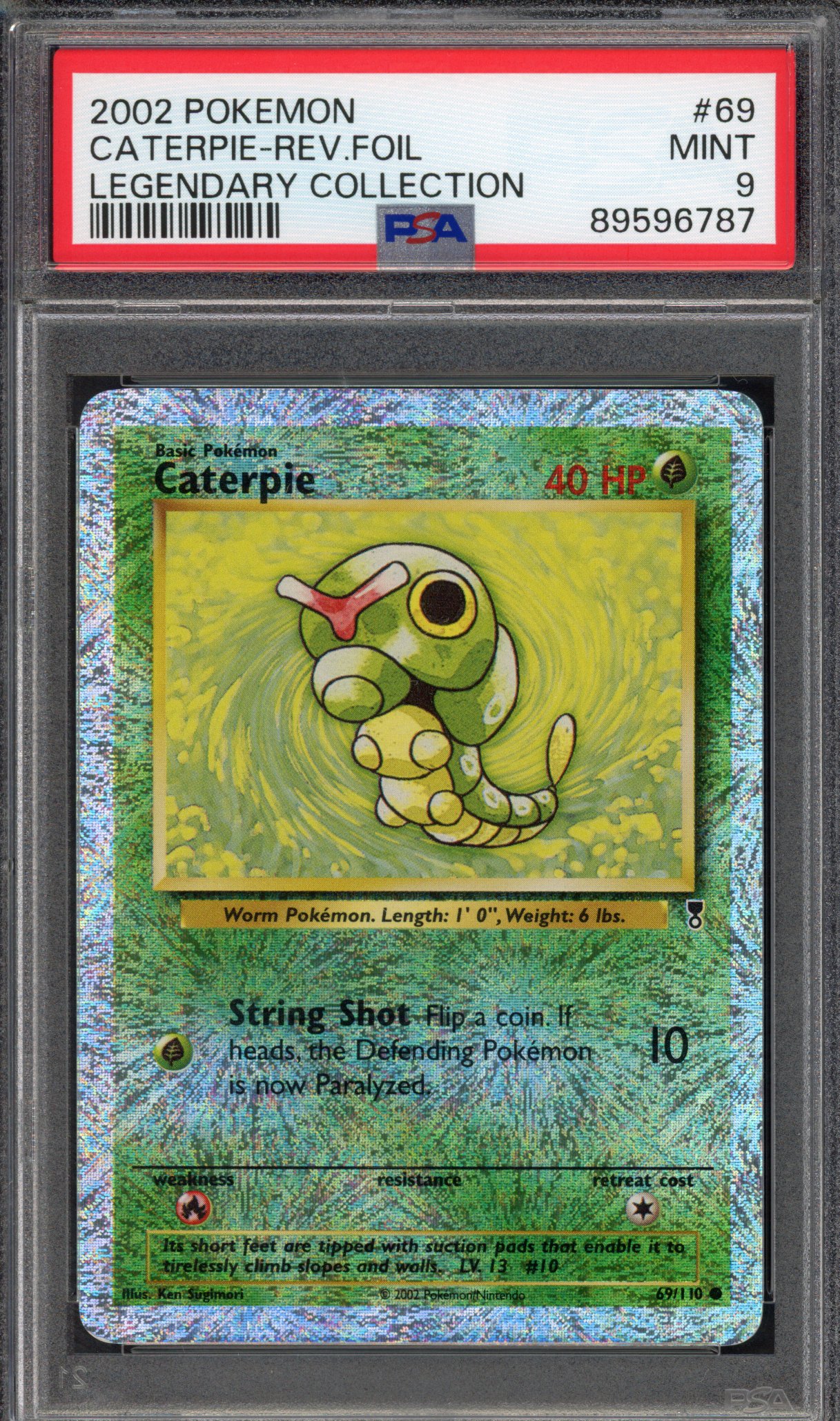 Pokémon TCG PSA 9 Caterpie 69 Reverse Foil, Legendary Collection
