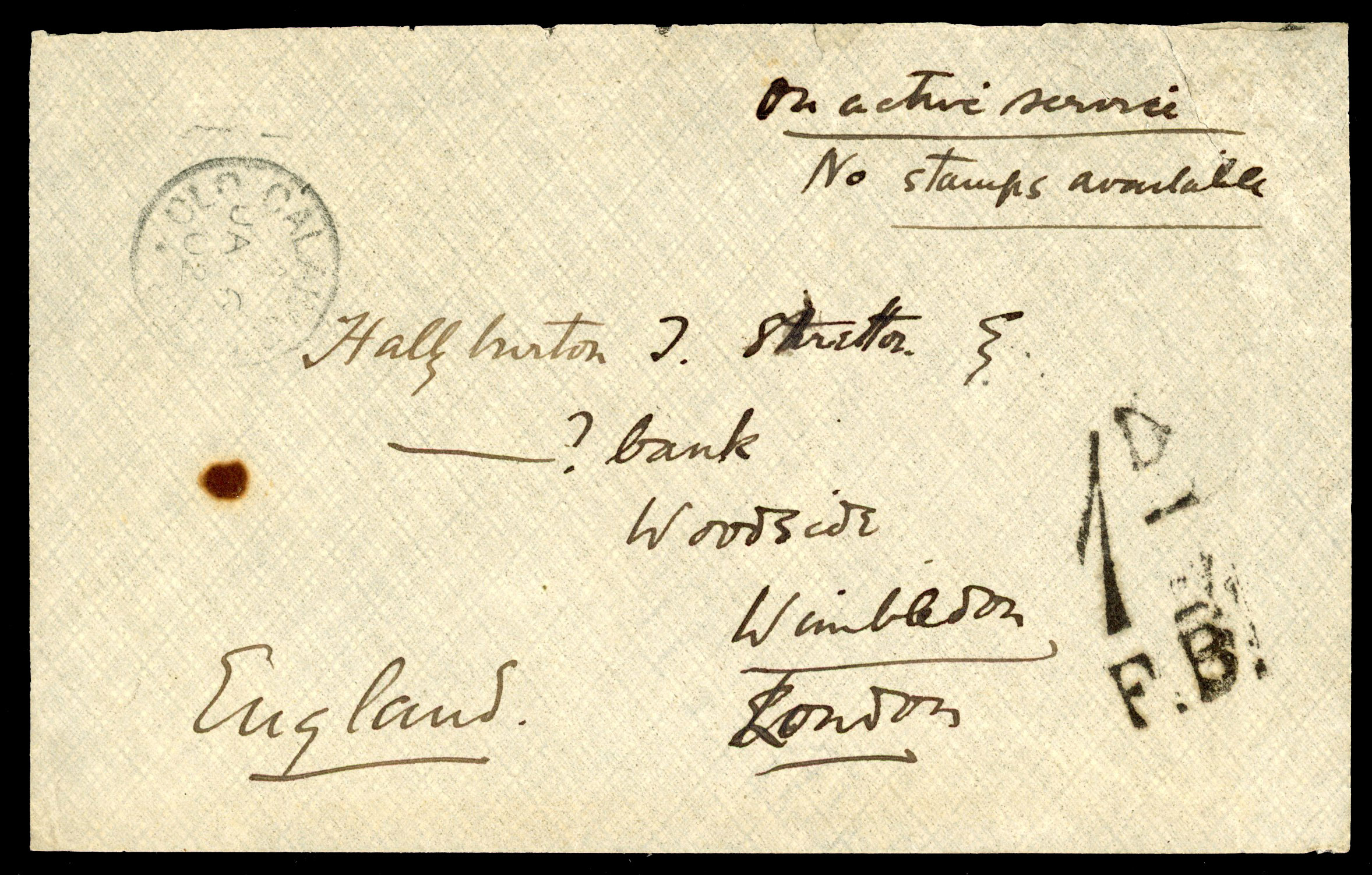 POSTAL HISTORY: 1902 Officer's letter from...