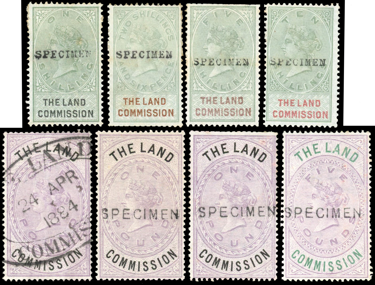 GB Revenue The Land Commission Specimen Set & £1 used