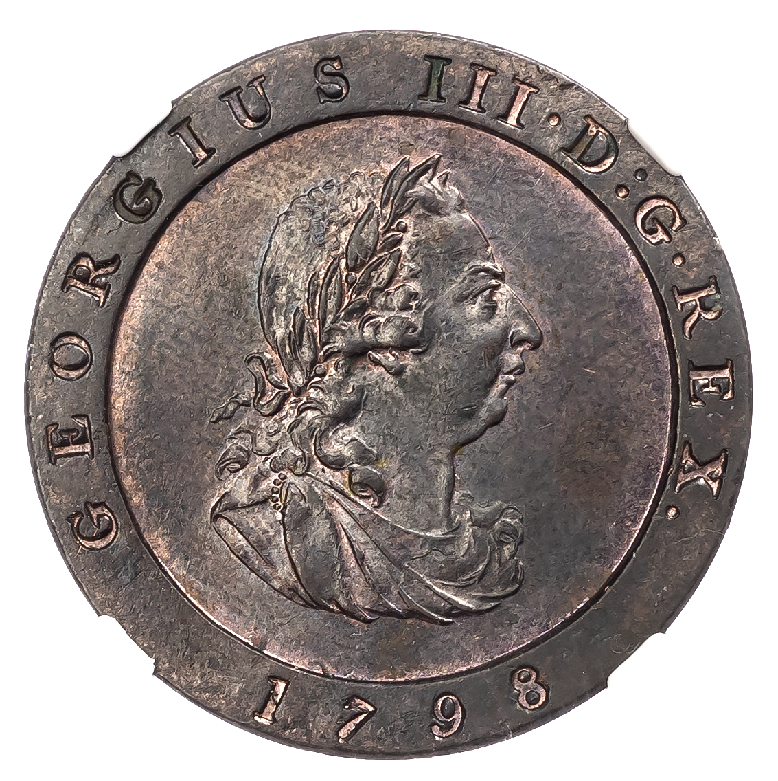 Great Britain, Isle of Man. George III CU Halfpenny. 1798.