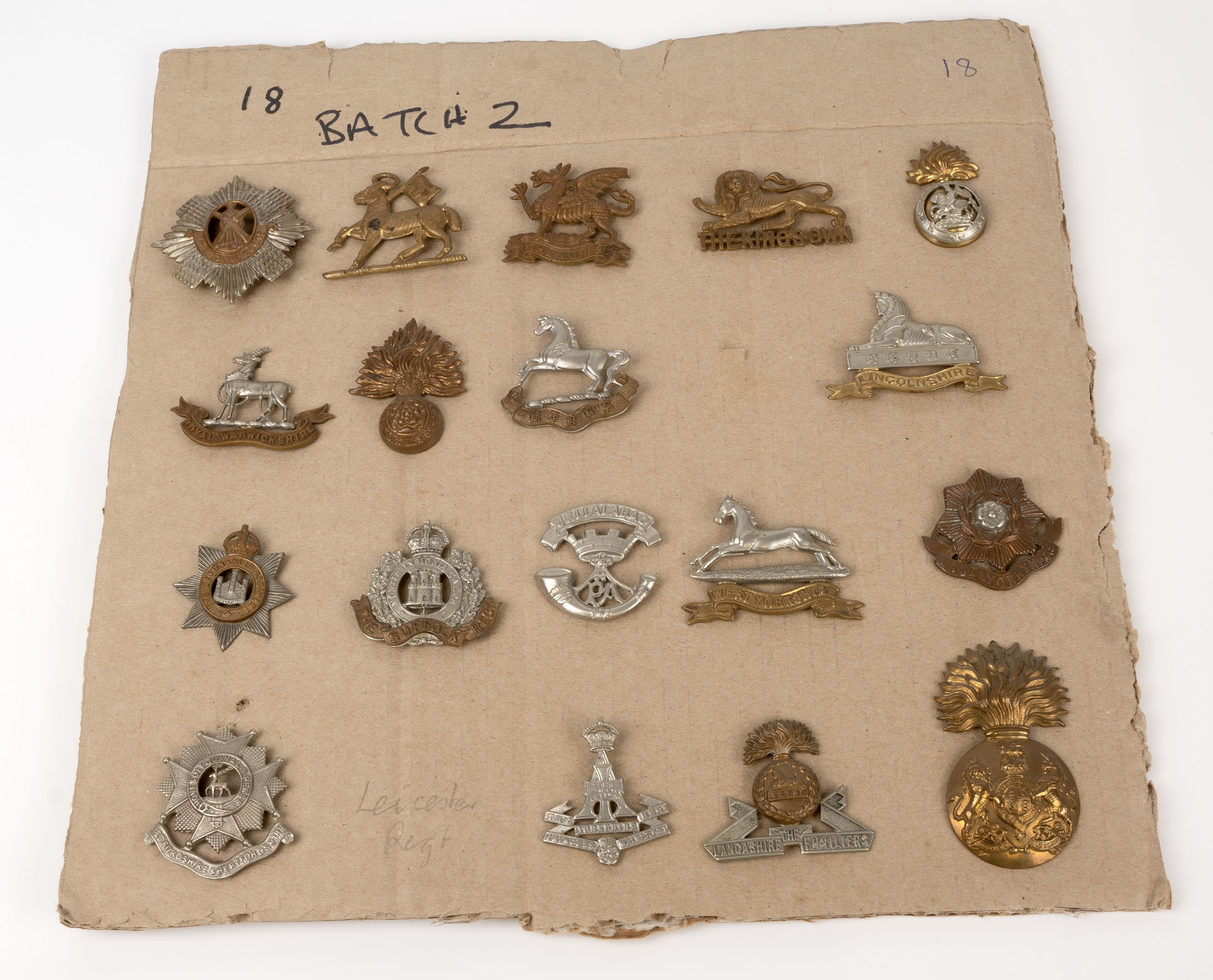 British Cap Badges and Shoulder Titles, (18 items)