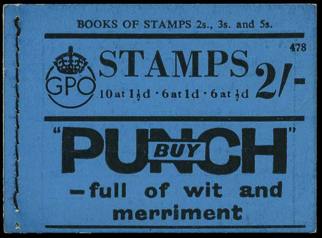 1939 (October) 2/- booklet (#478), perfs on...