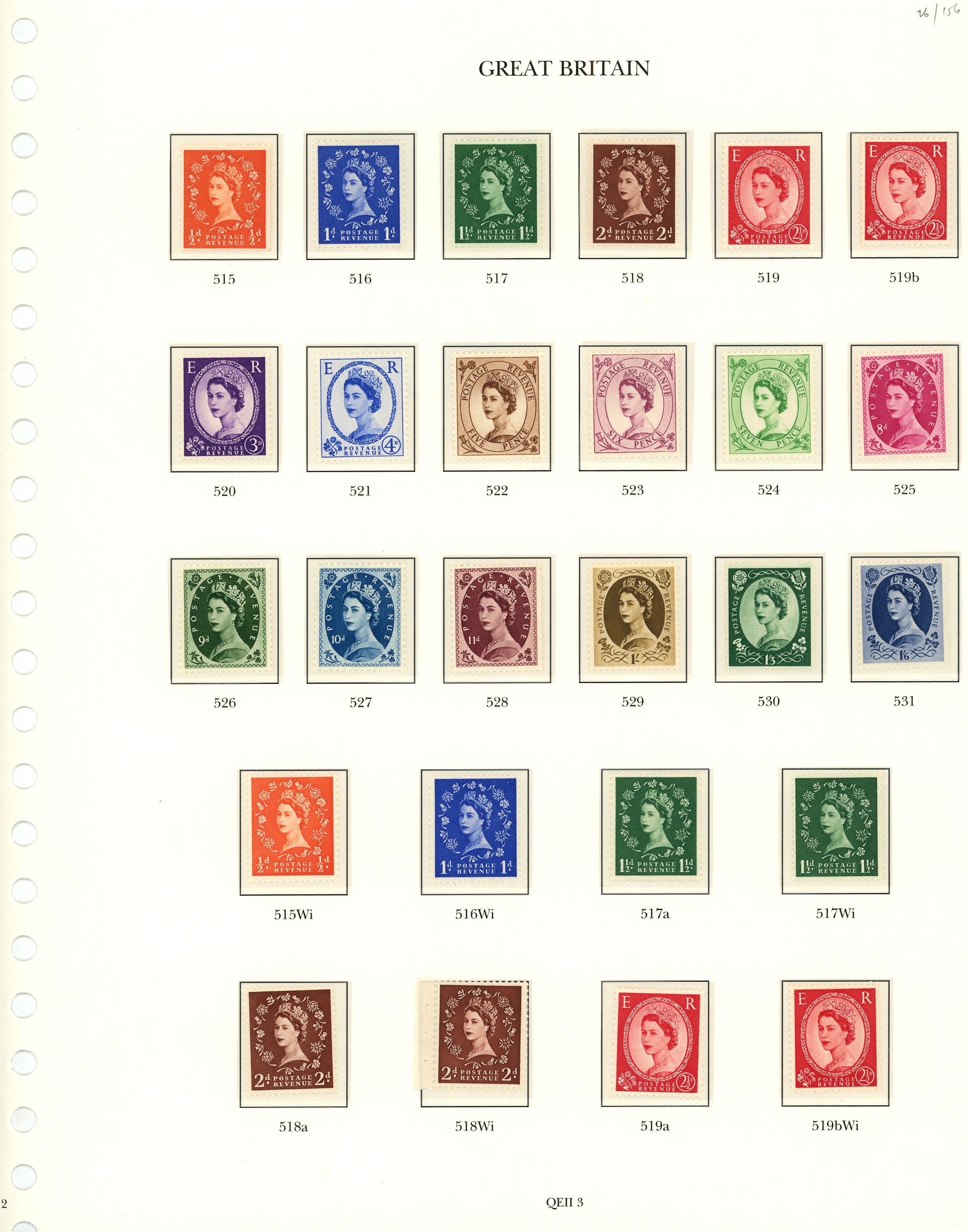1952-70 definitives (233) unmounted mint...