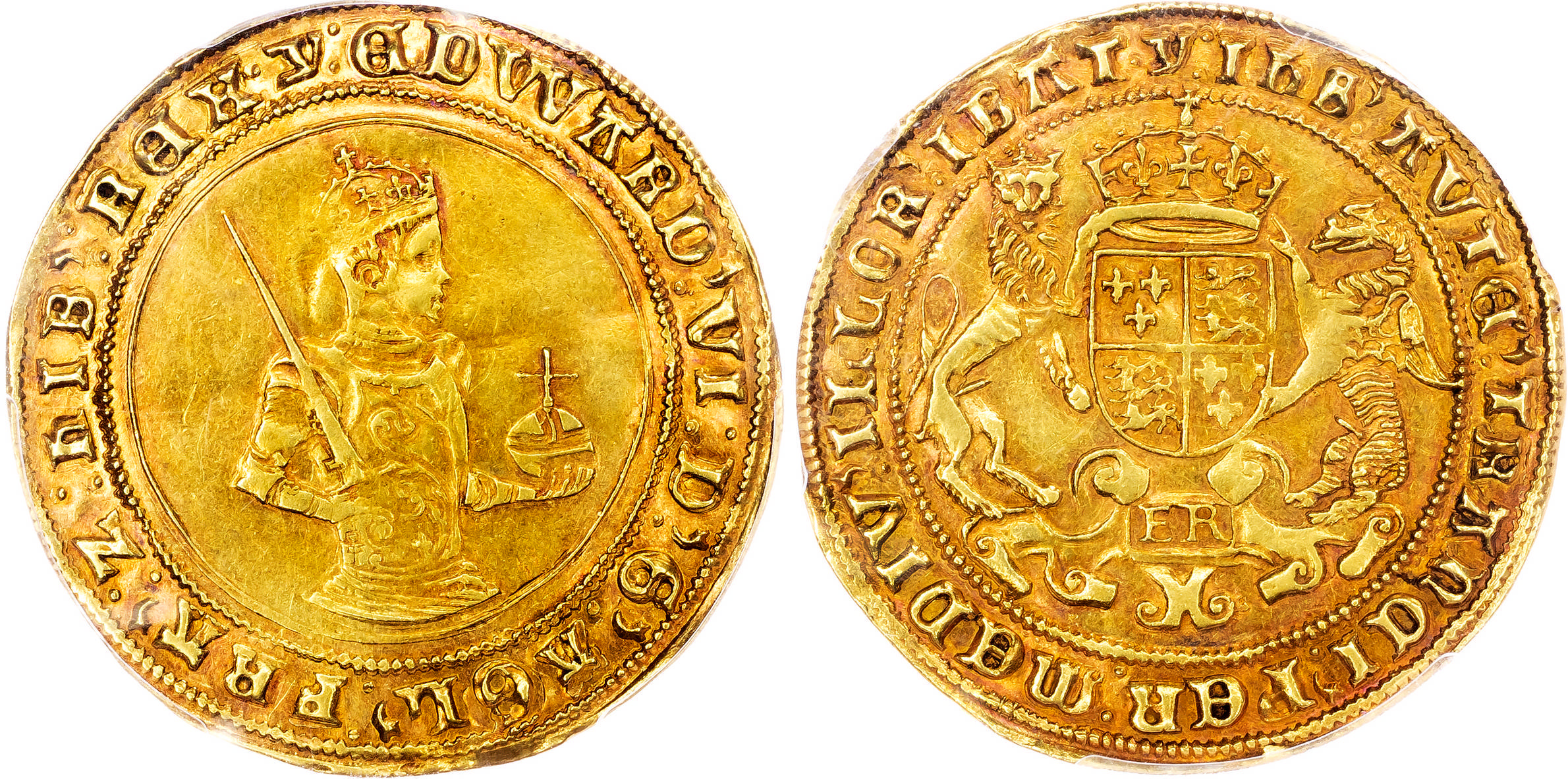 Edward VI (1547-1553), AV Sovereign, Third Period, Crown Gold, Tower (London) mint, mm. Y (1551-3). PCGS AU53