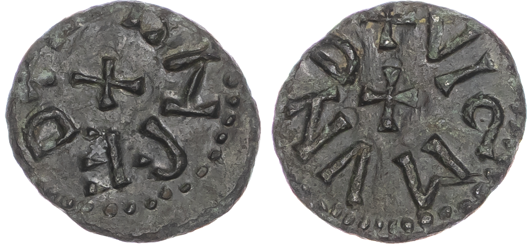 Archbishops of York. Wigmund (837-849/50). Æ Styca,1.08gm. York mint; Coenred, moneyer.