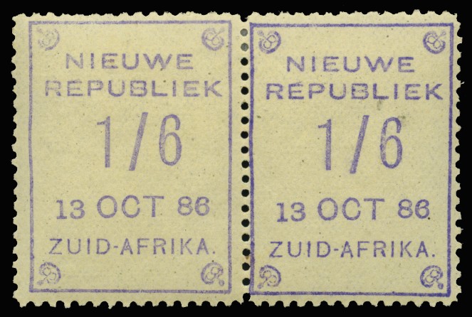 1886-87 "1/6" violet on yellow, dated "13 OCT...