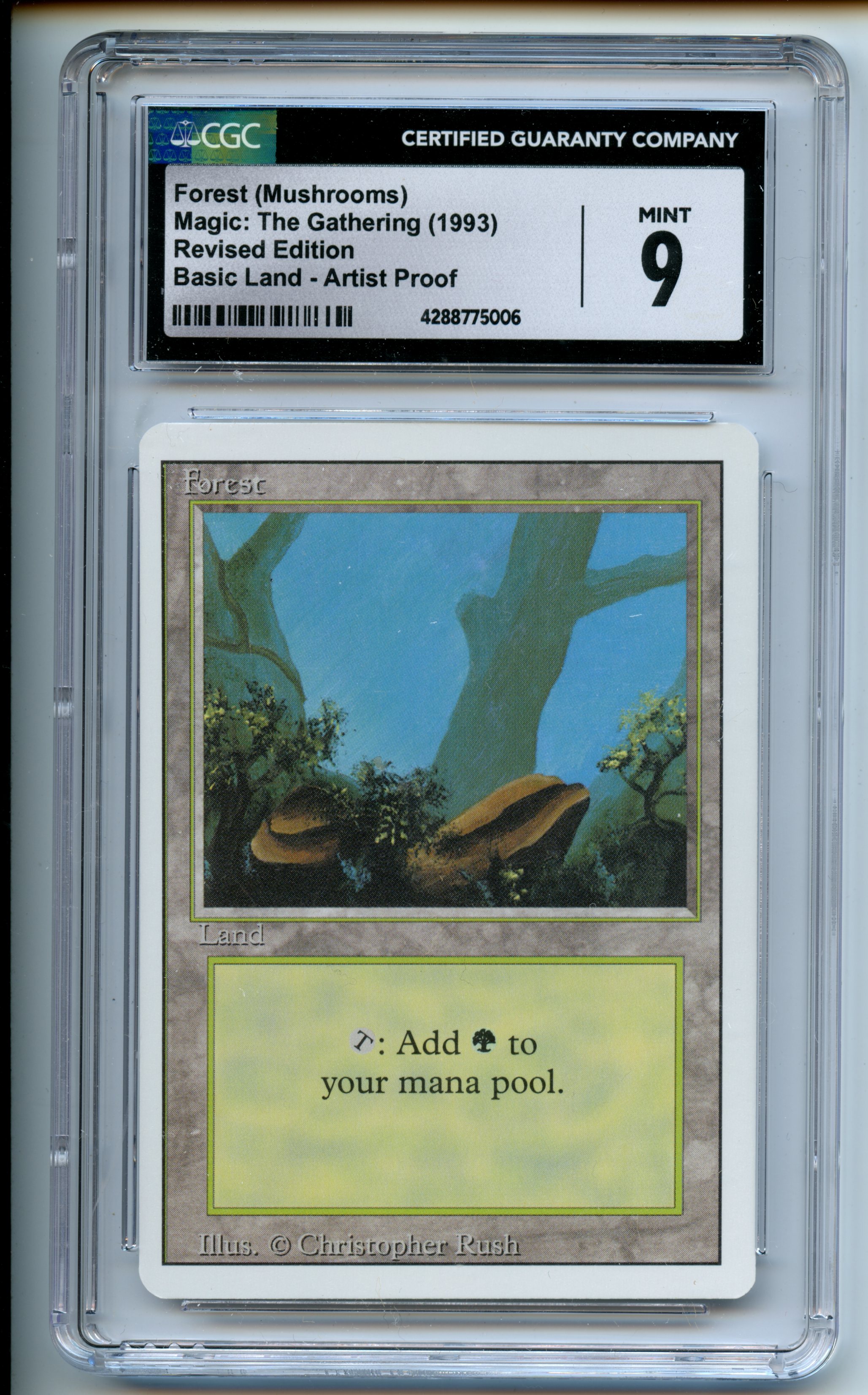 Magic: The Gathering  - Forest (Mushrooms) Artist Proof  - Revised  - CGC 9