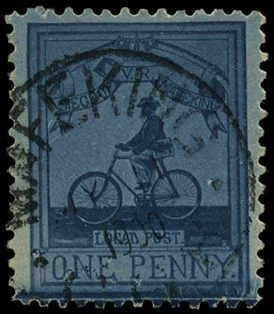 1900 1d deep blue/blue 'Cyclist', used...