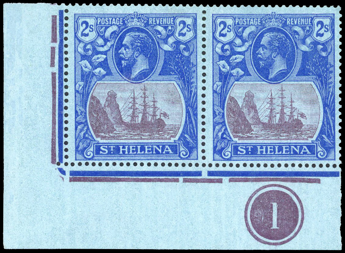 St Helena SG 108c Plate pair mint