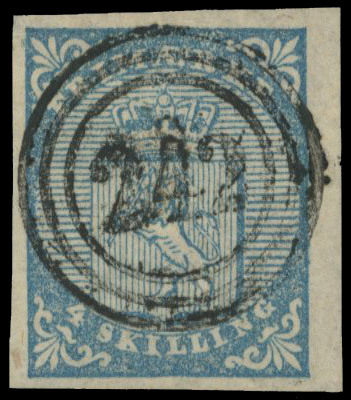Norway SG 1 4sk blue rare Ringsager postmark 