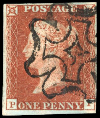 GB SG 8 1841 1d red-brown Channel Islands Maltese Cross