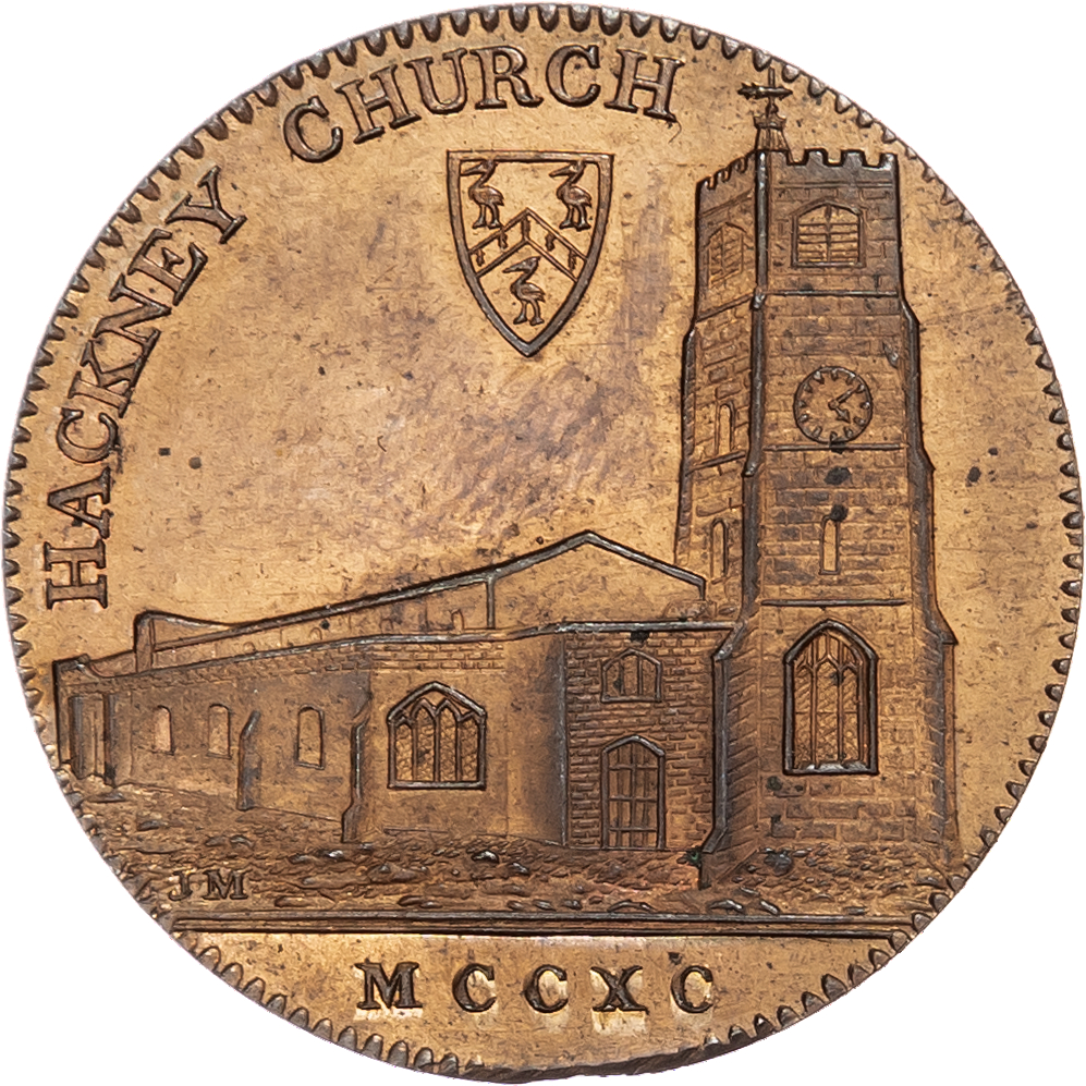 London – Hackney, David Rebello (merchant and numismatist), Milton’s halfpenny 1795