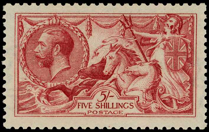 1915 De La Rue 5/- carmine with...
