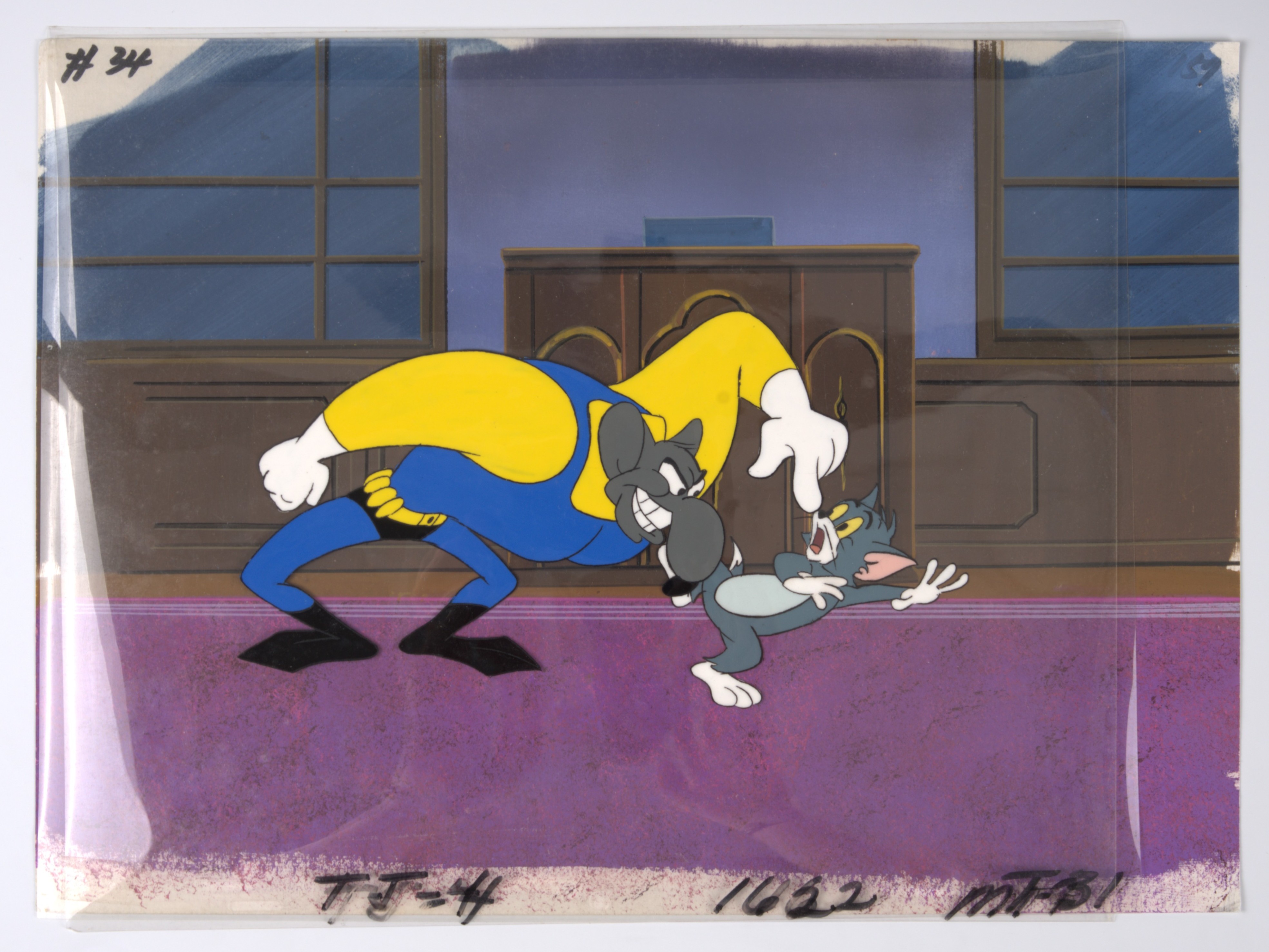 The Tom and Jerry Comedy Show Original Hand Painted Animation Cel and Background (Filmation, 1980)