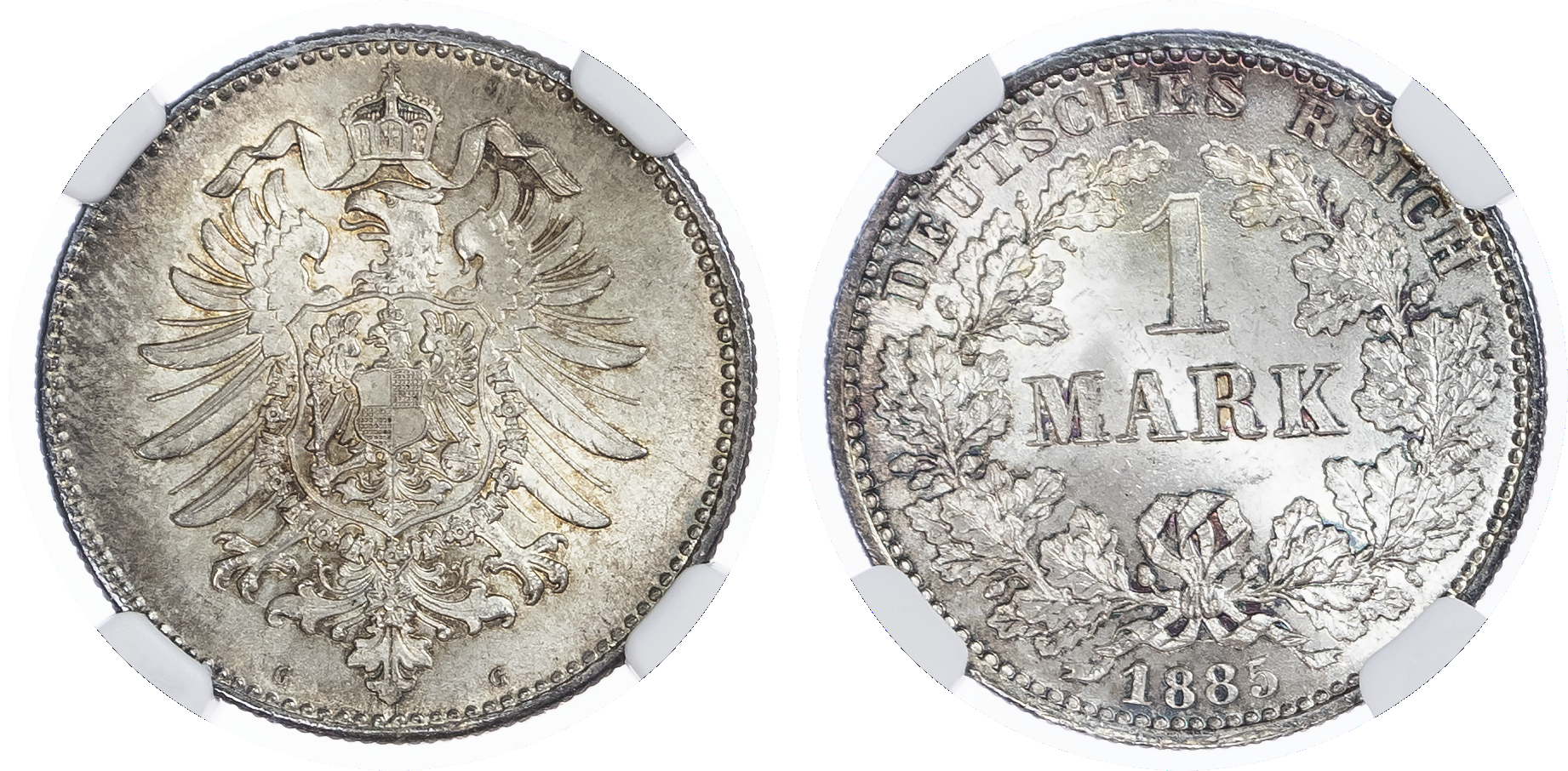 Germany, Empire. Wilhelm I AR 1 Mark. 1885G. 