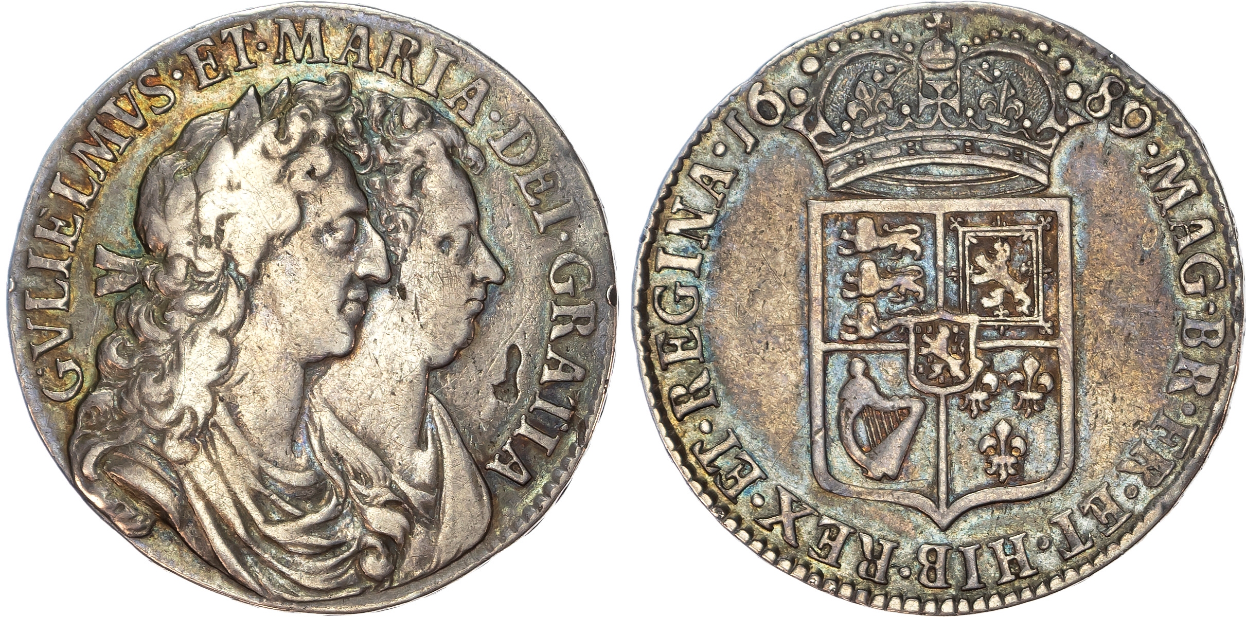 William and Mary (1688-1694), Halfcrown, 1689 PRIMO