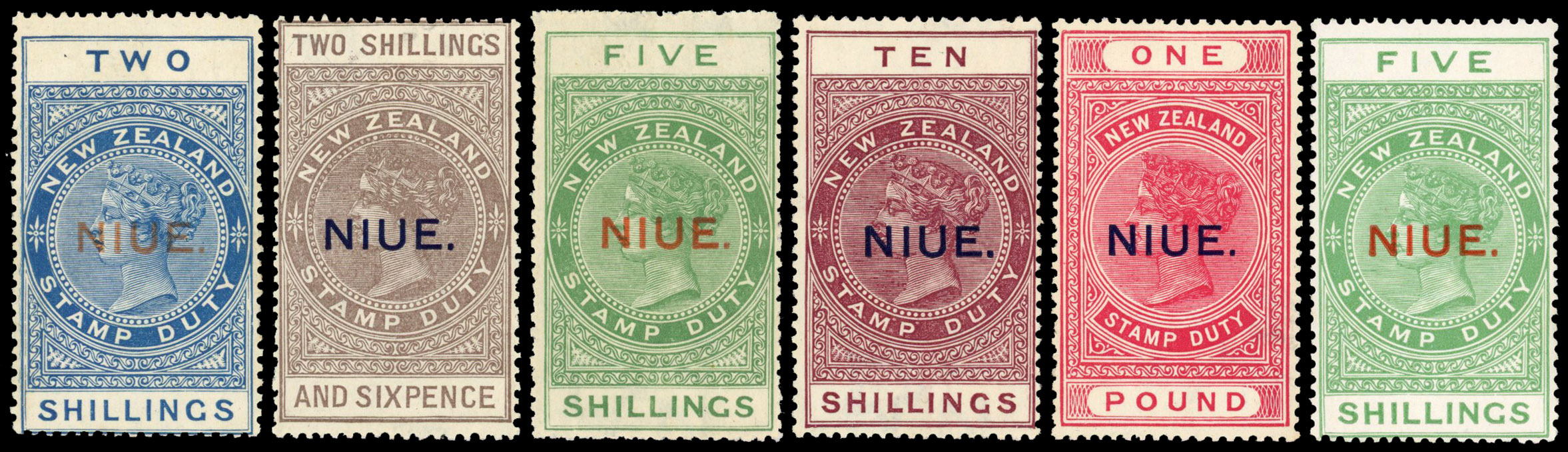 Niue 1918-29 DLR set to £1