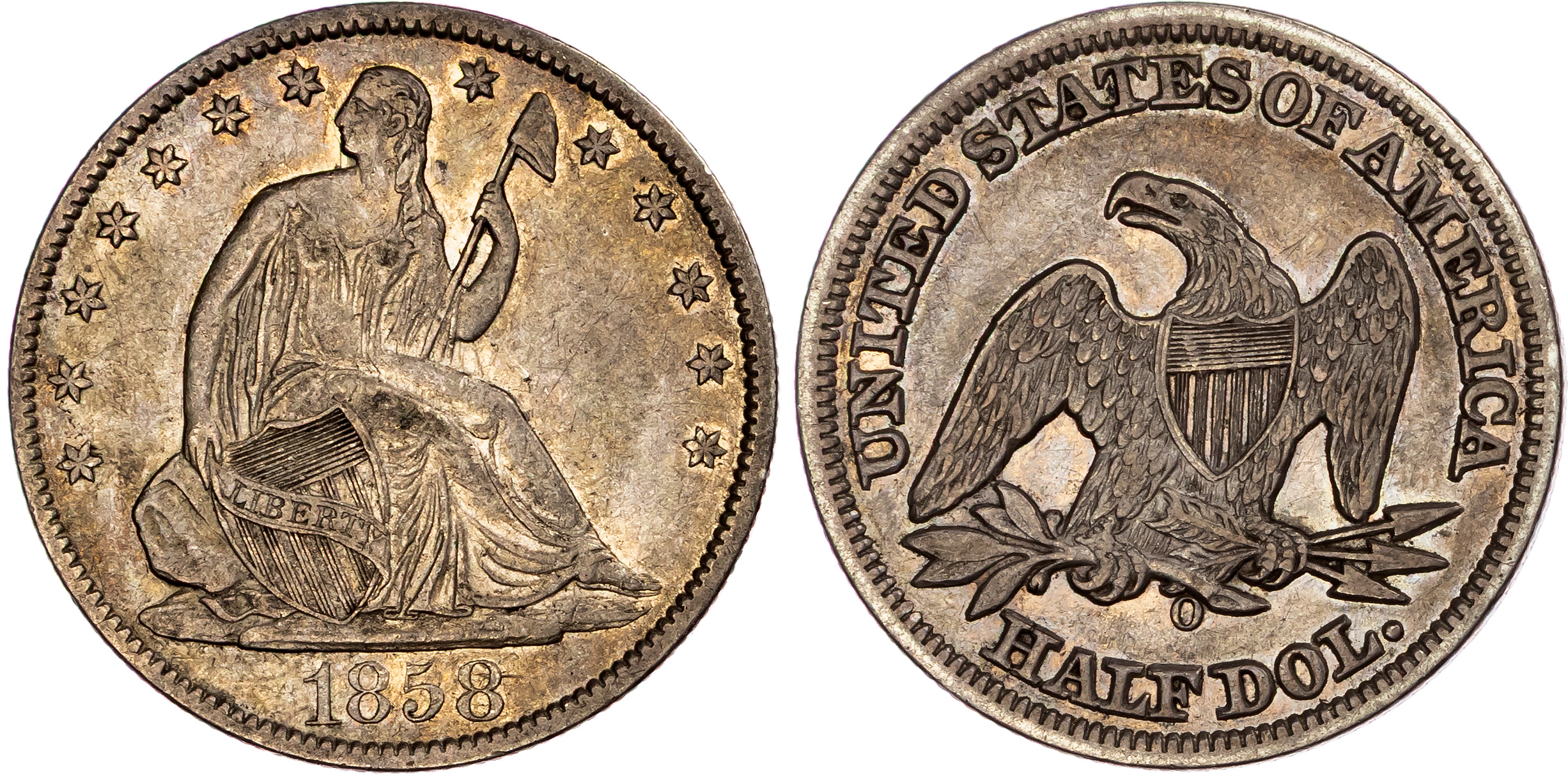 USA, Seated Liberty, silver Half Dollar, 1858 O