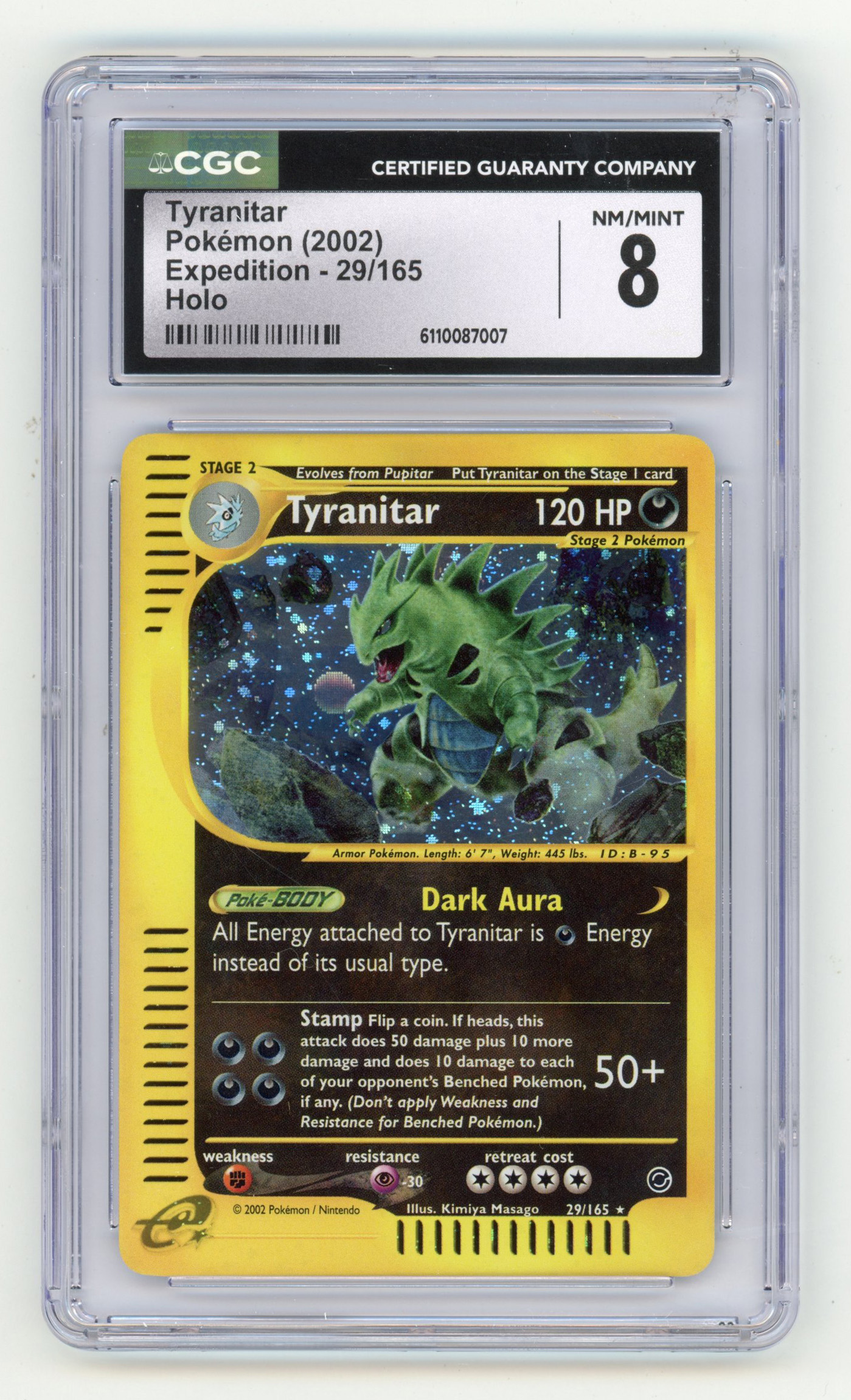 CGC 8 Tyranitar #29 Holo - Expedition