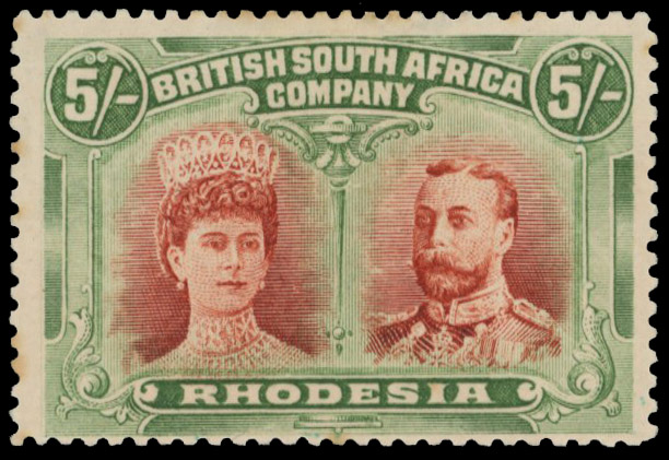 † 5s deep rose-red and deep green RSC D variant (?), mint